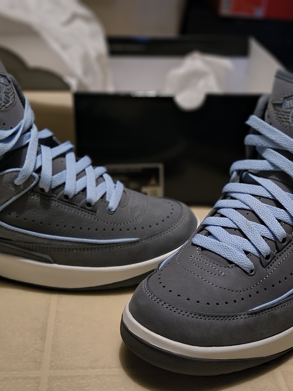 Jordan 2 - Light Blue, Charcoal And Cream